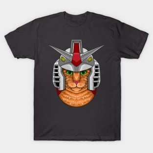 Kitty Gundam: Meowtastic Helmet Design T-Shirt